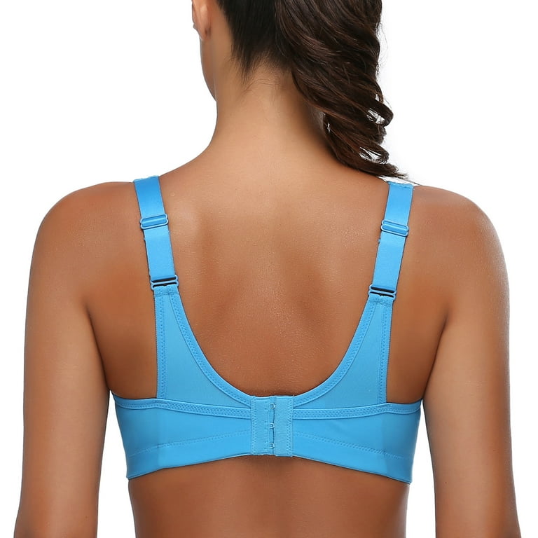 Full Coverage Support Sports Bra, Blue