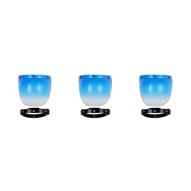 VONKY Visors Clear For Unisex Riders Easy To Clean Vintage Gradient Blue Black 3Set