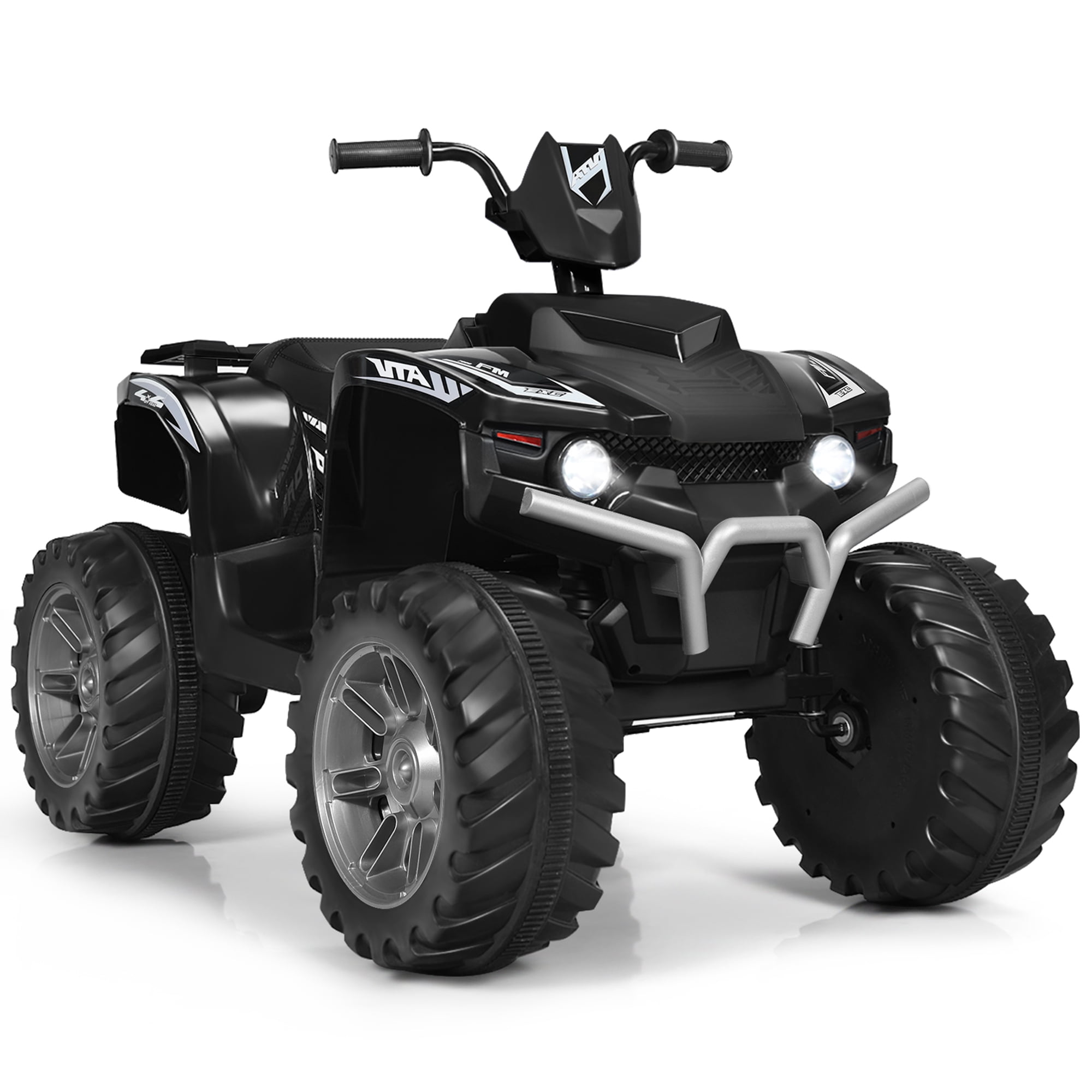 Gymax 12V Electric Kids Ride On Car ATV 4-Wheeler Quad w/ Music LED Light Black