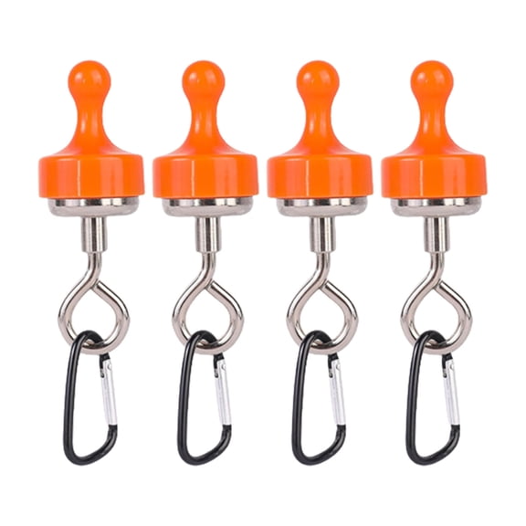 4pcs Heavy Type Magnetic Hook with Carabiner Clip Strong Magnetic Tent Hook for Camping Lights Tent Accessories