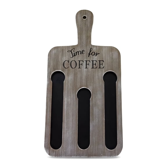 Aemutady Rustic Wooden Coffee Pod Holder 15.6*7.87in, Wall Mount Compact Organizer for K-Cup & Nespresso