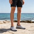 thumbnail image 4 of QWKLEAJ Striped Pattern Water Shoes for Women Men Quick-Dry Aqua Socks Swim Beach Barefoot | Yoga Exercise Wear Sport Accessories Pool Camping Must Haves River Hiking Youth Adult White 7, 4 of 6