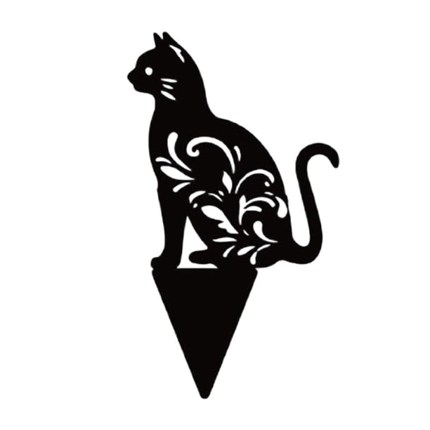 Silueta De Animales De Estaca De Gato De Jardín Para Decoración De Césped De Jardín seitruly HA045095-04