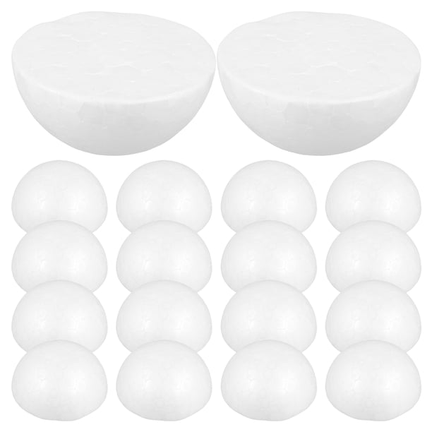 30 piezas de medias esferas para arreglos florales infantiles, accesorios para manualidades, material para decoración navideña, accesorios para pintar, regalos (blanco)