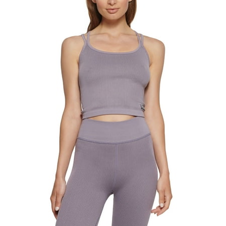 Calvin Klein Womens Performance Strappy Back Cropped Top