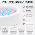 thumbnail image 3 of BEEPRINCESS Ball Pit with 100 Balls for Infants & Toddlers Ages 1-3 - Soft Memory Foam, Round Shape, 35" x 12", White, 3 of 9