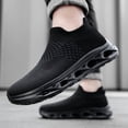 thumbnail image 2 of Hollow Out Sole Slip-On Knit Walking Shoes Breathable Platform Casual Sneakers, 2 of 5