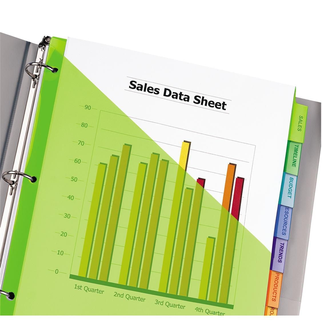 Avery Big Tab Insertable Plastic Dividers with Pockets, for Laser and Inkjet Printers, 9¼" x 11⅛", 8 tabs - 11903