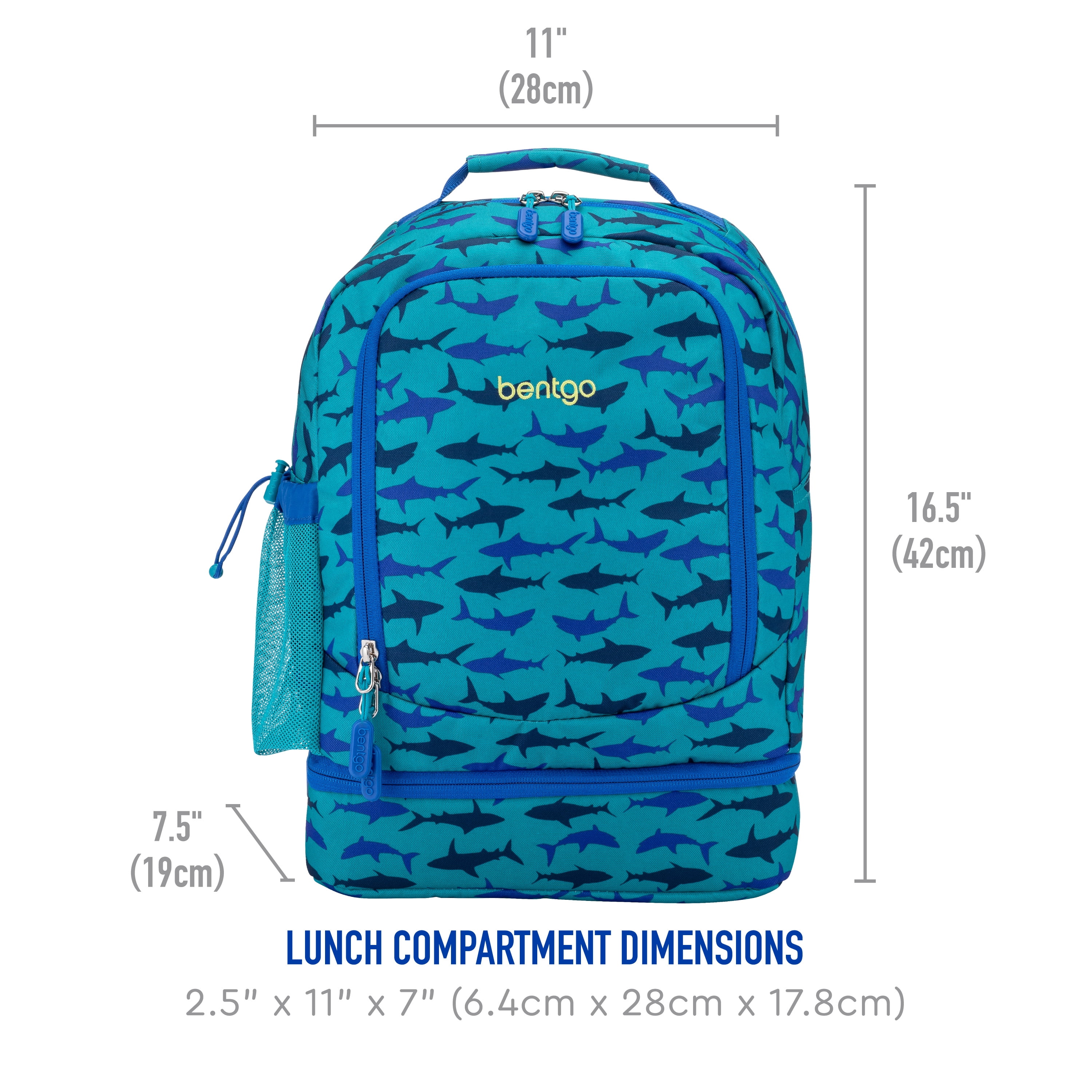 Bentgo Kids Prints 2-in-1 Backpack & Insulated Lunch Bag - Blue Shark