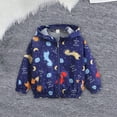 thumbnail image 2 of Mercatoo Toddler Boys Raincoat Kids 𝐇ooded Jacket Zipper Cotton Linner Dinosaur Graphic Lightweight Windbreaker Casual Clothes, 2 of 4