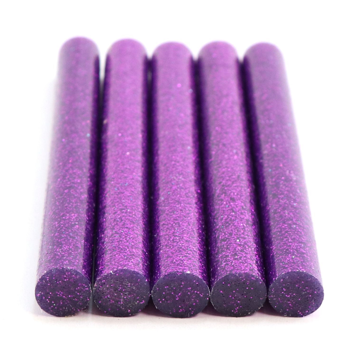 725R54GPURPLE Full Size 4" Purple Color Glitter Hot Glue Stick - 5 lb Box
