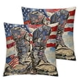 thumbnail image 2 of JRXY 4th of July American Flag Patriotic Decorative Throw Pillow Cover Set of 2, Memorial Day America Eagle Stars Stripes Pillowcase, USA Veterans Day Vintage Cushion Case Home Decor White, 2 of 6