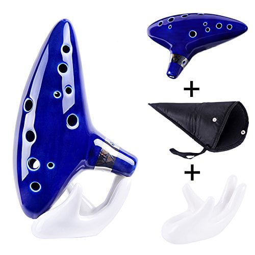  Aovoa Legend of Zelda Ocarina 12 Hole Alto C with Getting  Started Guide Display Stand and Protective Bag : Musical Instruments