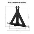 thumbnail image 5 of Ladcaser 3 Point 2" Receiver Trailer Hitch Category 1 Tractor Tow Drawbar Adapter for BX Kubota, LM25H WLM Tractor, NorTrac, Kioti, Yanmar, Cat, 5 of 6