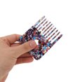 thumbnail image 3 of Unique Bargains 1 Pc Portable Heart Hair Insert Comb Blue Acetate Sheet, 3 of 5