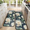 thumbnail image 4 of Kitchen Rugs Sets Of 2,Pioneer Flower Floral Print Pattern Anti Fatigue Kitchen Mat Rugs Non Slip Washable,Decorative Kitchen Floor Mats for Kitchen,Sink,Laundry,17"x47"+17"x47", 4 of 5
