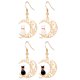thumbnail image 1 of 2 piezas chapado en oro Animal gato Luna pendientes regalo niñas mujeres joyería WD.WDQZL Hogar, 1 of 7