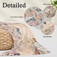 thumbnail image 3 of Vintage Spring Floral Pillow Covers 12"x20", Elegant Flowers Butterflies Farmhouse Soft Brushed Microfiber Breathable Throw Pillow Covers, Decorative Pillowcase with Zipper for Couch Sofa Bedroom, 3 of 9