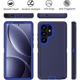 thumbnail image 2 of Étui de Protection pour Samsung Galaxy S24 Ultra, Robuste [Antichoc] [Antichoc] [Anti-Poussière] Étui de Téléphone 3 Couches, Bleu Marine, 2 of 4