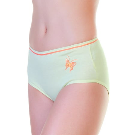 

Angelina Cotton Mid-Rise Briefs with Butterfly Print Design (12-Pack)