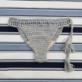 thumbnail image 3 of JIAYUE Womens Bohemian Swimwear Ladies Summer Hollow Crochet Bikini Briefs Solid Color Side Tie Bathing Suit Lined Knitted Beach Swim Bottoms, 3 of 3