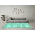 thumbnail image 3 of Ahgly Company Machine Washable Indoor Rectangle Trellis Turquoise Blue Modern Area Rugs, 8' x 12', 3 of 4