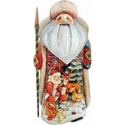 G.Debrekht 241124 Woodcarving Deer Friend Father Frost 11 in. - Woodcarved Santa