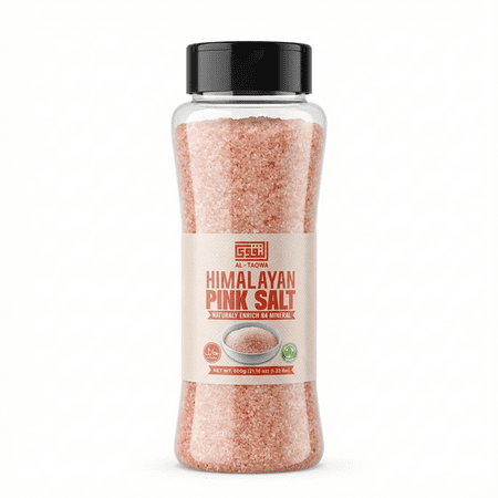AL TAQWA Himalayan Pink Salt – Fine Grain, 100% Natural & Unrefined – Ideal for Cooking, Baking, and Seasoning – Gourmet Pink Sea Salt in Resealable Bottle, 21.16oz
