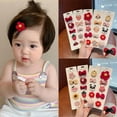 thumbnail image 3 of 5Pcs Hair Clips for Girls with Cute Patterns,Fully Lined Alligator Clips and Barrettes, Handmade Hair Accessories for Baby Toddler Young Kids School Age Girls Gifts, 3 of 5
