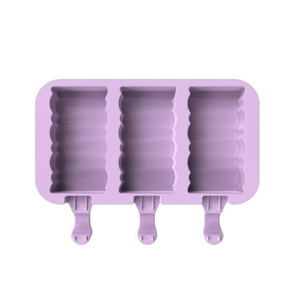 Molde De Silicona Para Hacer Paletas De Hielo En El Hogar, Molde Para Pasteles De 3 Cavidades, Molde Para Paletas Para Herramienta De Helado Diy Guardurnaity HA035355-00