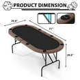 thumbnail image 2 of 8-Player Oval Poker Table – 71" Collapsible Casino Card Game Table with Padded Rails, Cup Holders & Folding Legs – Ideal for Texas Hold’em & Blackjack, 2 of 8