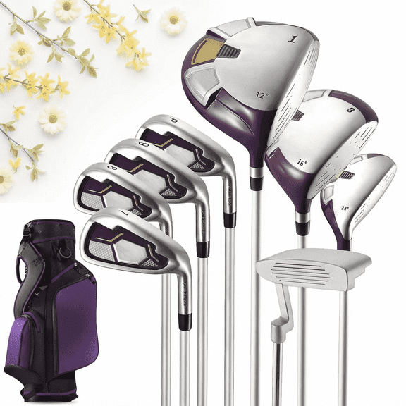 Naipo Complete Golf Clubs Package 8 Club Set for Men Woman Right Handed True Temper Steel Shafts Putter Stand Bag and 3 H C Bonus Head