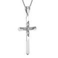 thumbnail image 2 of Dazzlingrock Collection Round White Diamond Vintage Style Cross Pendant for Women with 18 Inch Gold Chain (0.05 ctw, Color I-J, Clarity I1-I2) in 14K White Gold, 2 of 5