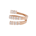 thumbnail image 2 of Baguette Diamond Multi Row Spiral Ring 18K Rose Gold 1.25Cttw Size 7, 2 of 5