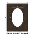 thumbnail image 2 of Brown Suede Picture Frame Mat for 9x12 Frames - Oval Opening for 5.5x8.5 Photos - 50 Mats, 2 of 7