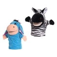 thumbnail image 2 of Marionetas de peluche de animales de zoológico, marionetas para niños, lindos juguetes educativos de simulación con boca móvil, juguetes educativos burro cebra, 2 of 10