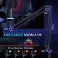 thumbnail image 5 of ONIKUMA Gaming Microphone, USB/XLR Dynamic Microphone Kit with RGB, Boom Arm, One-Touch Mute, Headphone Monitor, Gain Control, for Streaming, Podcast, PC, PS4, PS5, 5 of 7