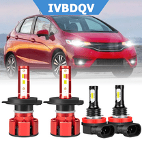 For Honda Fit 2007-2020 LED Headlights Combo H4 High/Low Beam   H11 Fog Light Kit 4Pcs Bright White