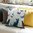 thumbnail image 3 of Patifu Cute Cat Throw Pillow Covers,Starry Sky Cat Pillow Case,Kids Boys Girls Teens Butterfly Animals Cushion Cover Rustic Wood Print Office Chair Sofa Bed Decor 20x20in, 3 of 5