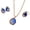 Blue, variant on SmartBy Women Jewelry Set Shiny Water-Drop Shape Rhinestone Necklace Earrings Ring Gift