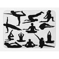 thumbnail image 1 of Meditation Bath Mat, Yoga Postures Woman Body Relaxation Chakra Mystic Hobby Theme Hippie Print, Non-Slip Plush Mat Bathroom Kitchen Laundry Room Decor, 29.5 X 17.5 Inches, Black White, Ambesonne, 1 of 2