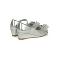 thumbnail image 4 of Toddler/Little Girls Round Toe Rhinestone Chiffon Bow Mary Jane Wedge Pump 19748, 4 of 5