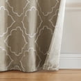 thumbnail image 3 of Elrene Home Fashions Valian Lattice Embroidered Blackout Window Curtain Panel, Set of 2, Tan, 37" x 63", 3 of 6