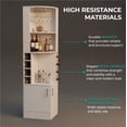 thumbnail image 2 of Syrah Corner Bar Cabinet, Eight Bottle Cubbies, Double Door, Two Open Shelves White, 2 of 7