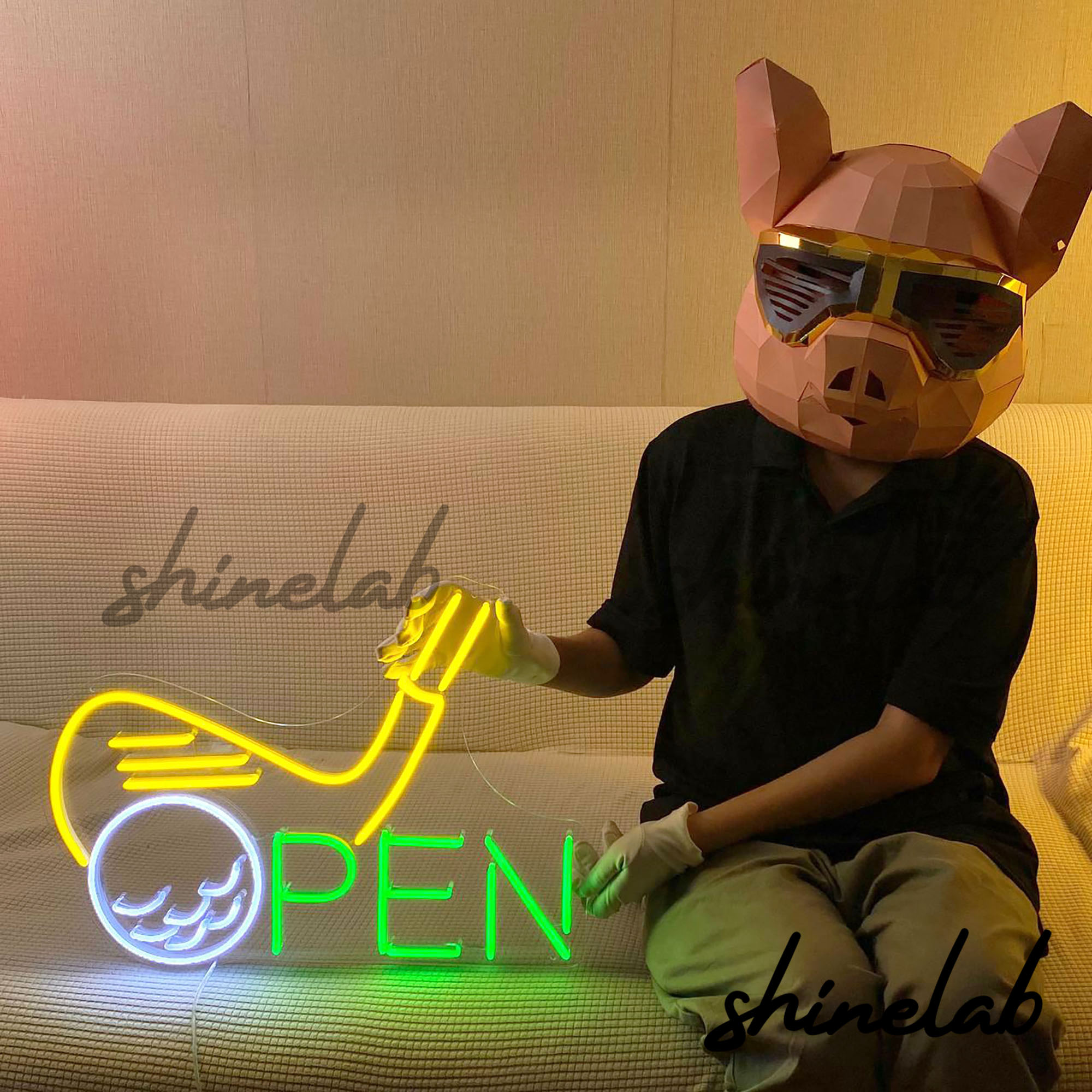 Shinelab Open Golf LED Light Neon Sign, Custom Golf Shop Wall Decor 14080
