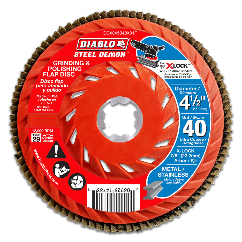 DiabloDCX045040X01F 41/2 in. 40Grit Flap Disc for XLock and All