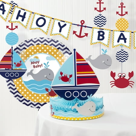 Ahoy Matey Nautical Baby  Shower Decorations  Kit Walmart  com