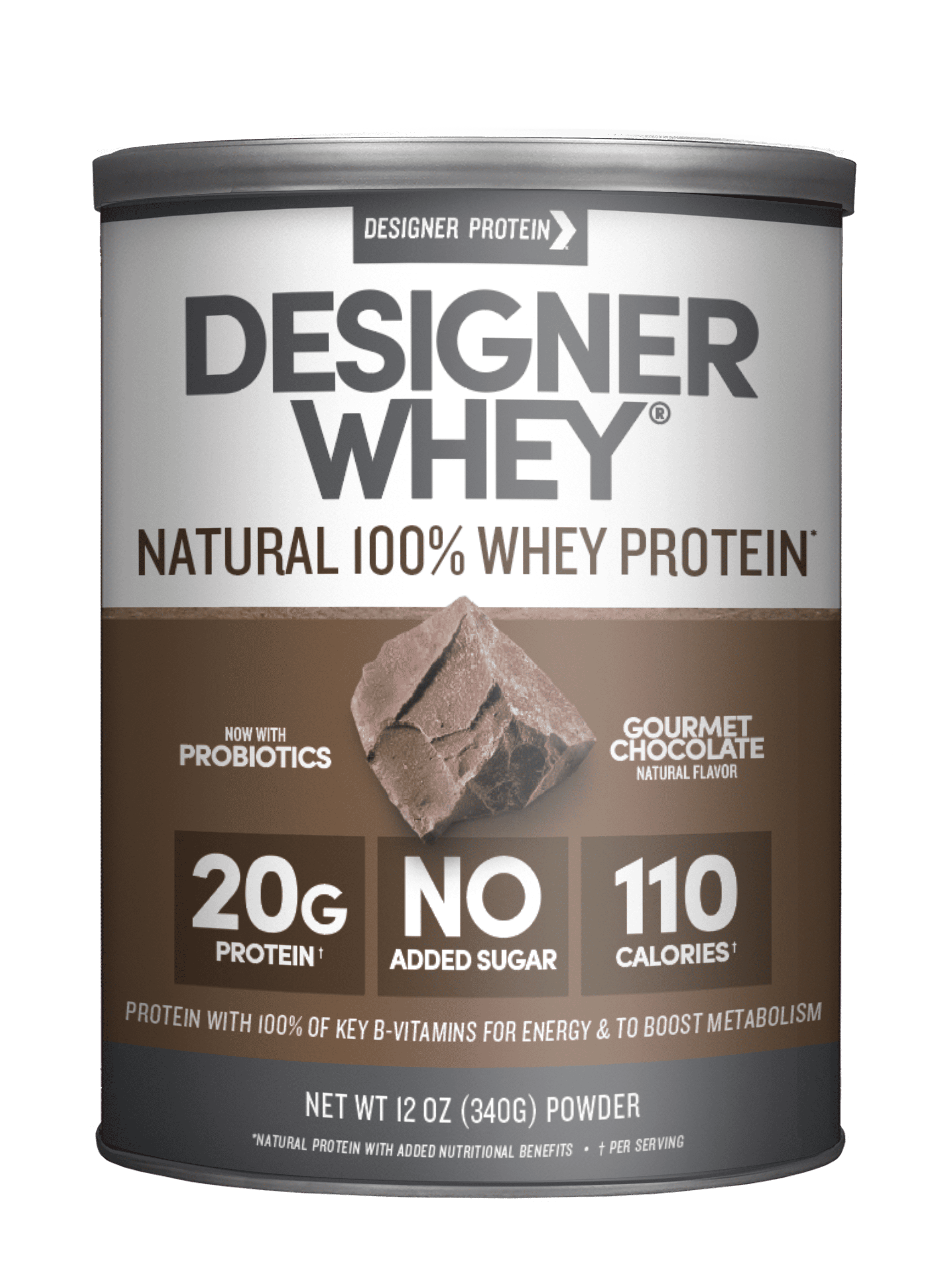 Designer Protein 100 Whey Protein Powder, Gourmet Chocolate, 20g