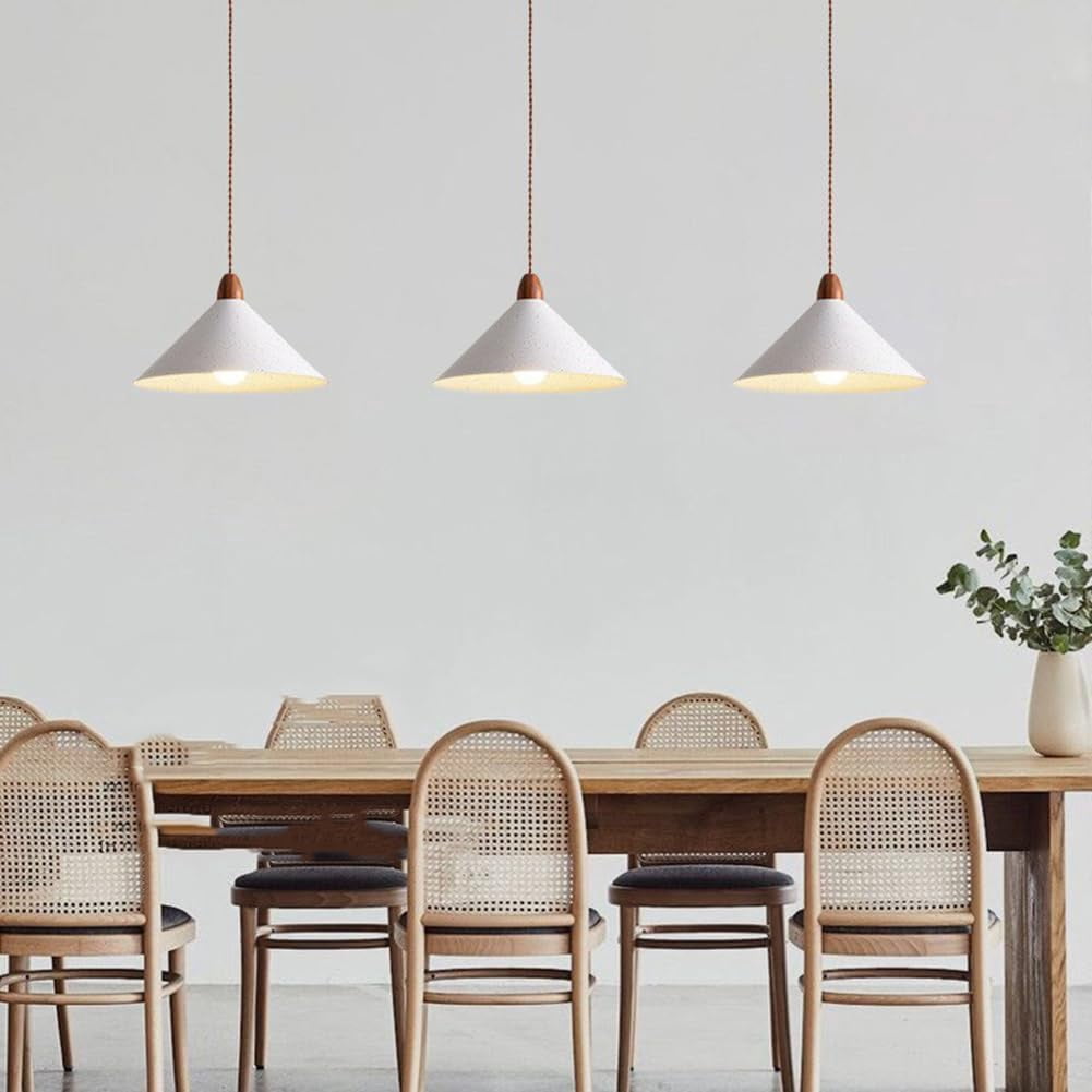 Simple White Metal Pendant Lighting for Kitchen Island, Minimalism Farmhouse Pendant Light Fixture for Dining Room, Rustic Iron Pendant Light, Pendant Lighting for Closet Bedroom Kitchen Sink