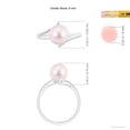thumbnail image 5 of ANGARA Solitaire Japanese Akoya Cultured Pearl Bypass Split Shank Ring in 14K White Gold for Women | June Birthstone, Birthday, Anniversary, Jewelry Gift for Women | Pearl Ring, 5 of 8